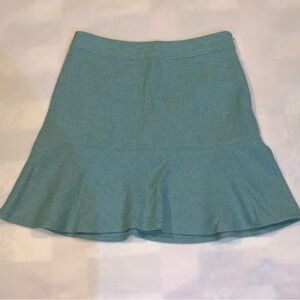 Gap Wool Blend Mini skirt Flounce Bottom Mint Sz 8